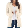thumbnail image 2 of Cardigan Sweaters for Women Womens Long Sleeve Cable Knit Cardigan Sweaters Open Front Solid Fall Outwear with Pockets, 2 of 7