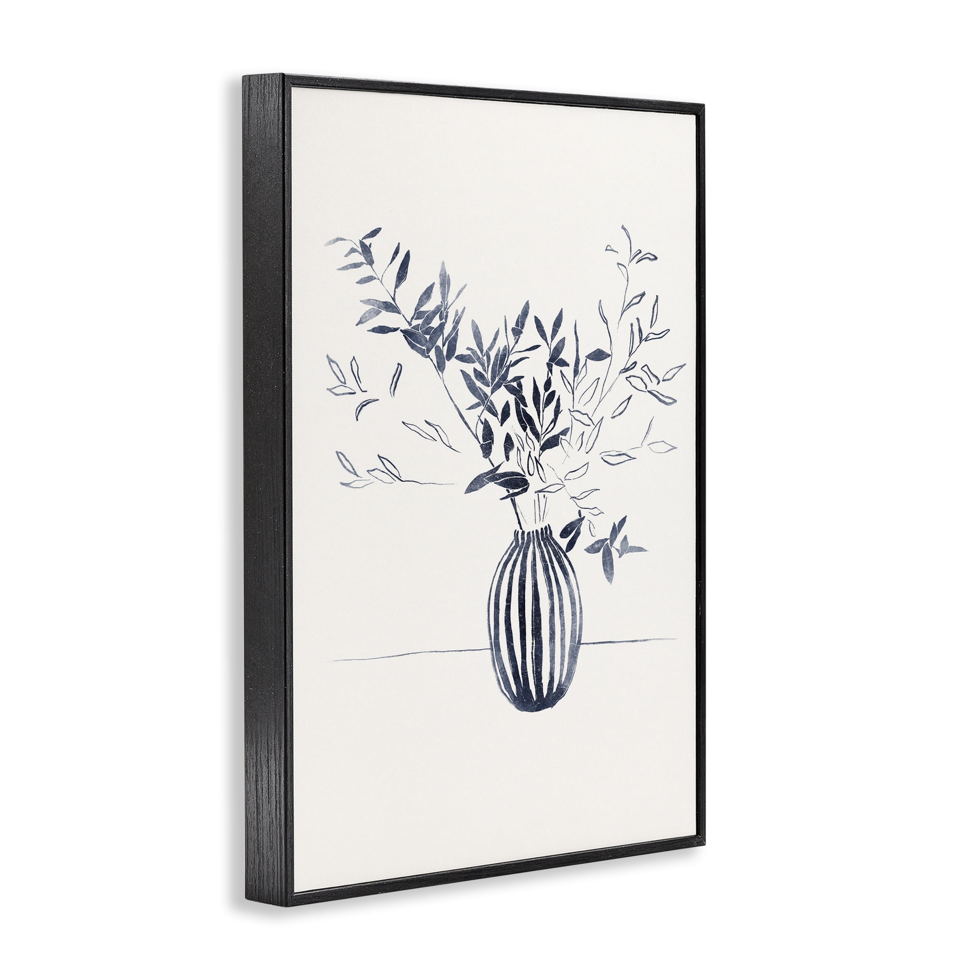 Stupell Industries Minimal Bud Vase Botanical & Floral Painting Black Framed Art Print Wall Art, 20 x 30