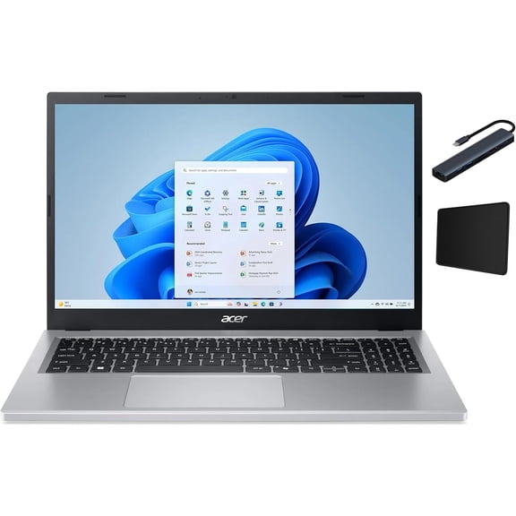 Acer Aspire Go 15.6 inch FHD IPS Touchscreen Laptop, AMD Ryzen 5-7520U Processor, 8GB RAM, 512GB SSD, Pure Silver, Wi-Fi, Bluetooth, Copilot AI, Windows 11 Home with Tigology Accessories
