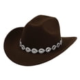 thumbnail image 3 of Western Cowboy Hat For Men And Women Style With Metal Drops Gemstone Net Design Chain For Parties And Fashion Events, 3 of 3