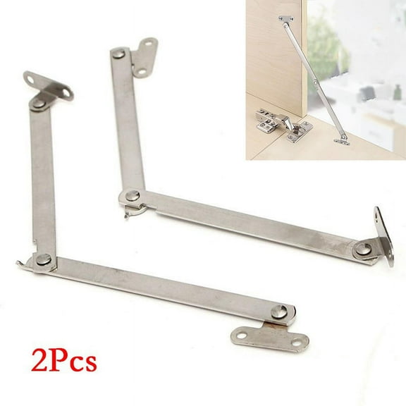 2Pcs Stainless Steel Folding Pull Rod Cabinet Door Movable Lift Up Support
