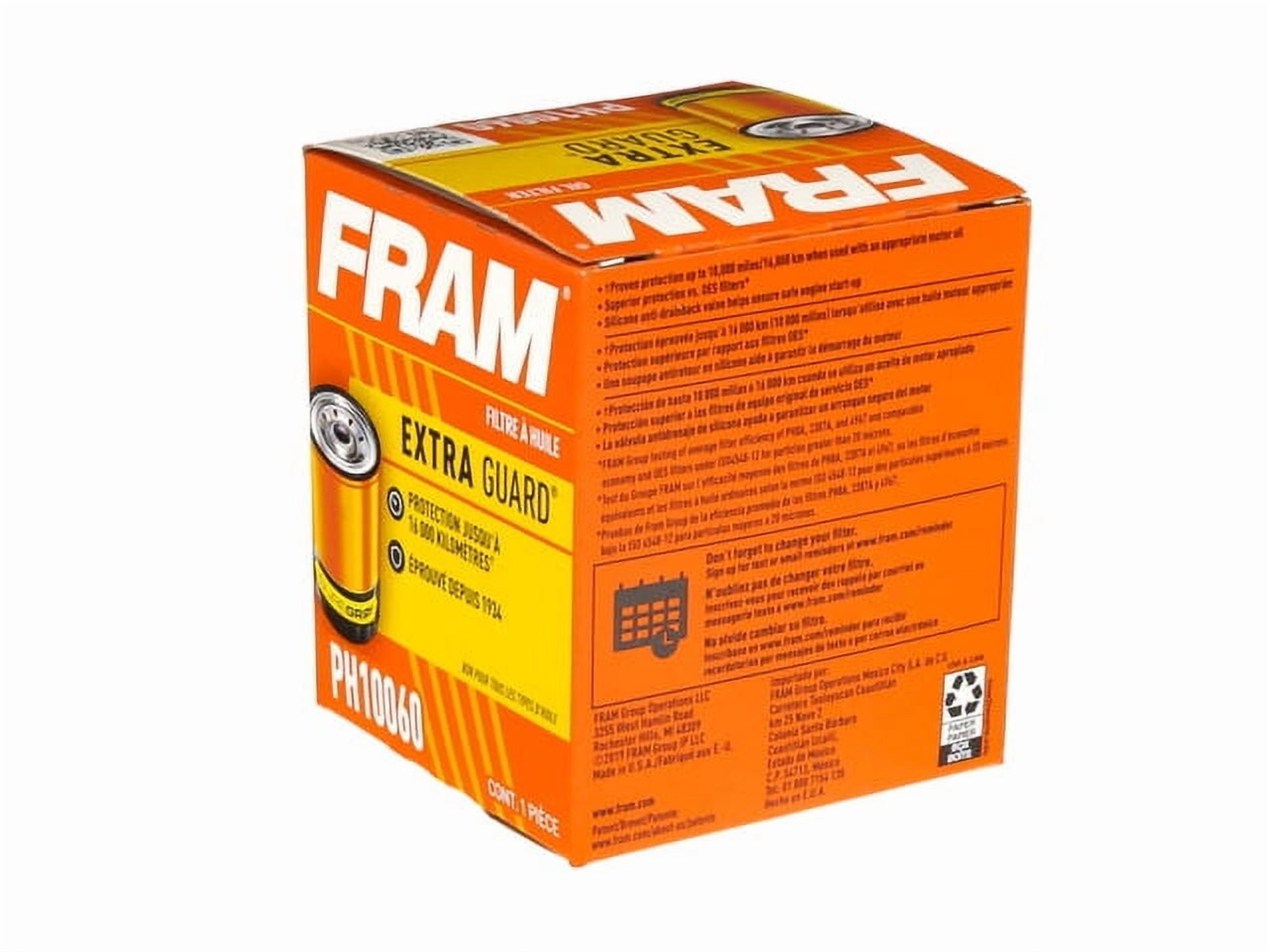 (2 pack) FRAM Extra Guard Oil Filter, PH10060, 10K Miles, Replacement Oil Filter Fits Select Vehicles