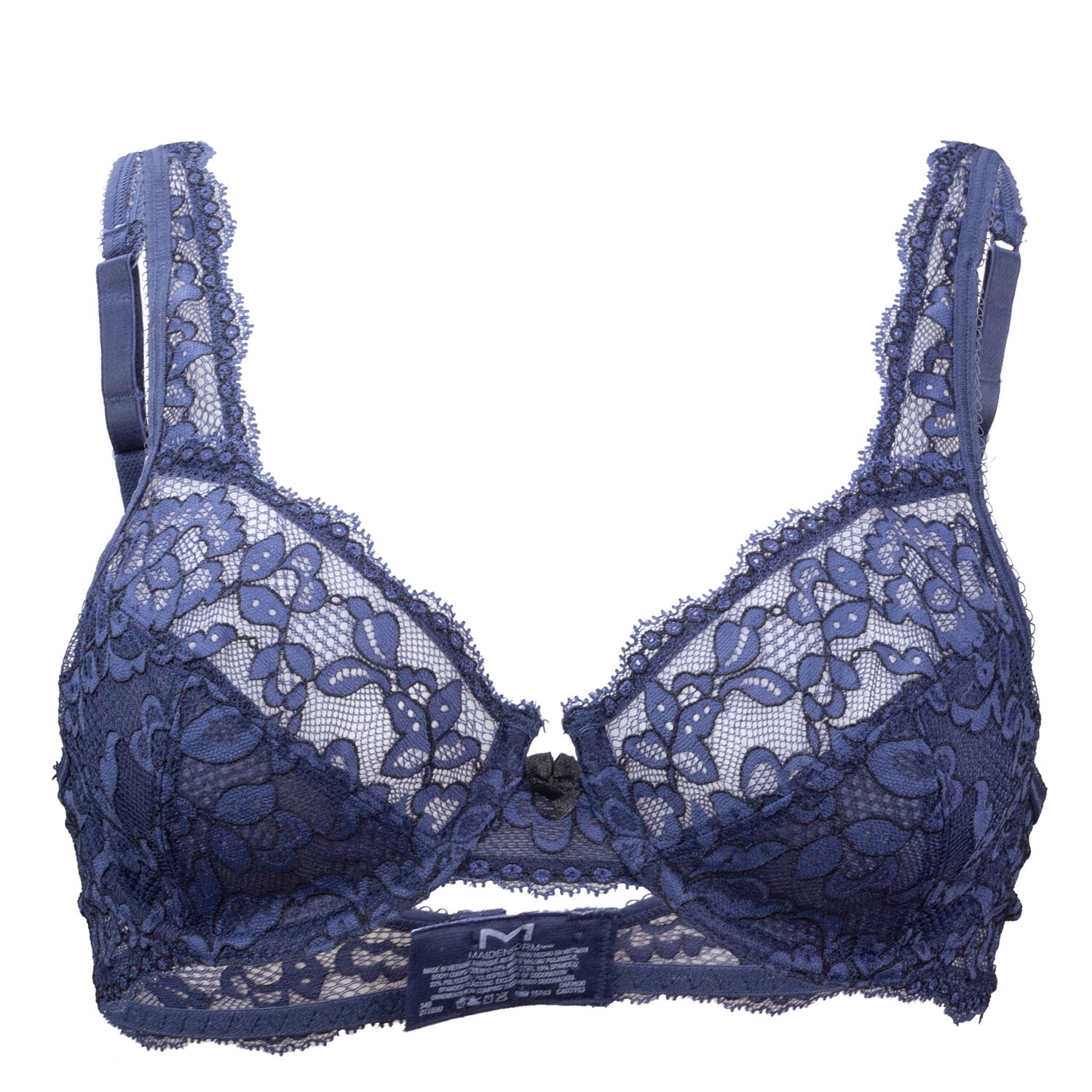 Maidenform Maidenform Women's Navy/Black Unlined Embellished Underwire Bra Bras and