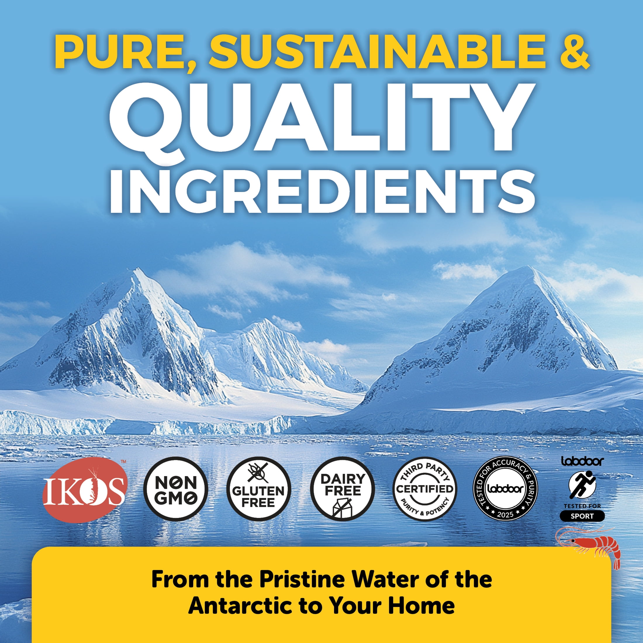 Viva Naturals Antartic Krill Oil 1250 mg, 60 Pescatarian- Friendly Capsules, Brain & Joint Support*