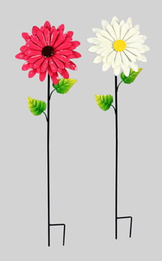 Daisy metal flower stake 