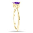 thumbnail image 3 of SZUL Women's Pear Shaped Amethyst and Diamond Tierra Ring in 10K Yellow Gold, 3 of 5