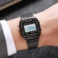 thumbnail image 6 of Retro Stainless Steel Digital Watch, Vintage Casual Electronic Wristwatch, Date Alarm Waterproof Daily Watch for Men Women Ordinary Daily Attire, 6 of 8
