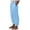 Blue, variant on Lixiuxyad Cotton Linen Pants for Women Summer Wide Leg Elastic Straight Leg Lounge Pant Drawstring Lightweight Beach Trousers Beige
