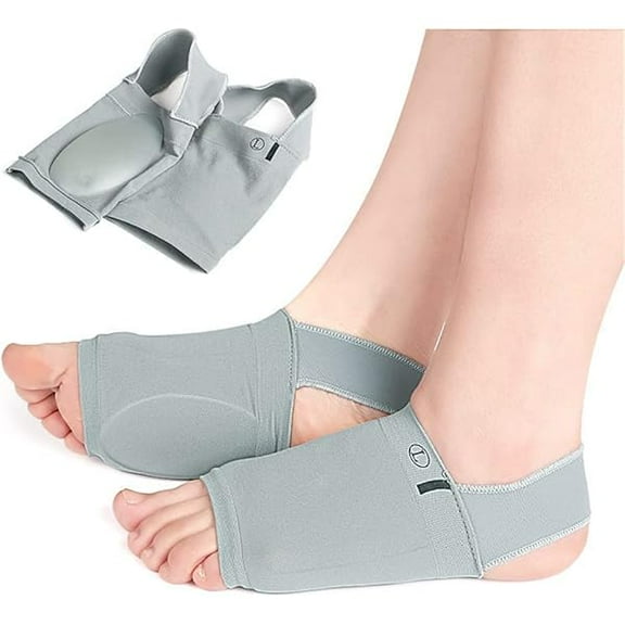 wonima66 Upgrade Metatarsal Compression Arch Support Sleeves with Gel Pad Inside - Arch Support Brace for Flat Foot & Plantar Fasciitis Pain Relief - Women & Men - 1 Pair (Gray)
