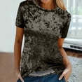 thumbnail image 5 of Clothes Womens Kelon Women's Tops Short Sleeve Shirts Crew Neck Velvet Business Casual Outfit Summer Fashion Clothing, XL, 5 of 8