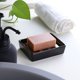 thumbnail image 3 of Caja de jabón, accesorio de baño, jabonera, placa de golpe para puerta, plato para escurrir jabón, bandeja de accesorios, soporte de Metal, toallas de baño negras, jabón, 3 of 5