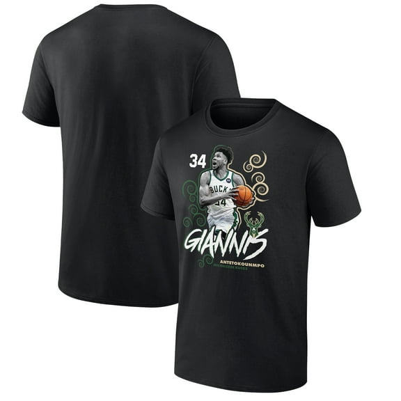 Men's Giannis Antetokounmpo Black Milwaukee Bucks Competitor T-Shirt