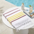 thumbnail image 6 of Unique Bargains 2 Pack Turkish Woven Tassel Beach Towels Brown/Light Purple 71"x40", 6 of 8
