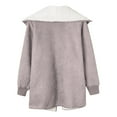 thumbnail image 4 of Long Sleeved Suede Lambswool Warm Coat For Women, 4 of 5