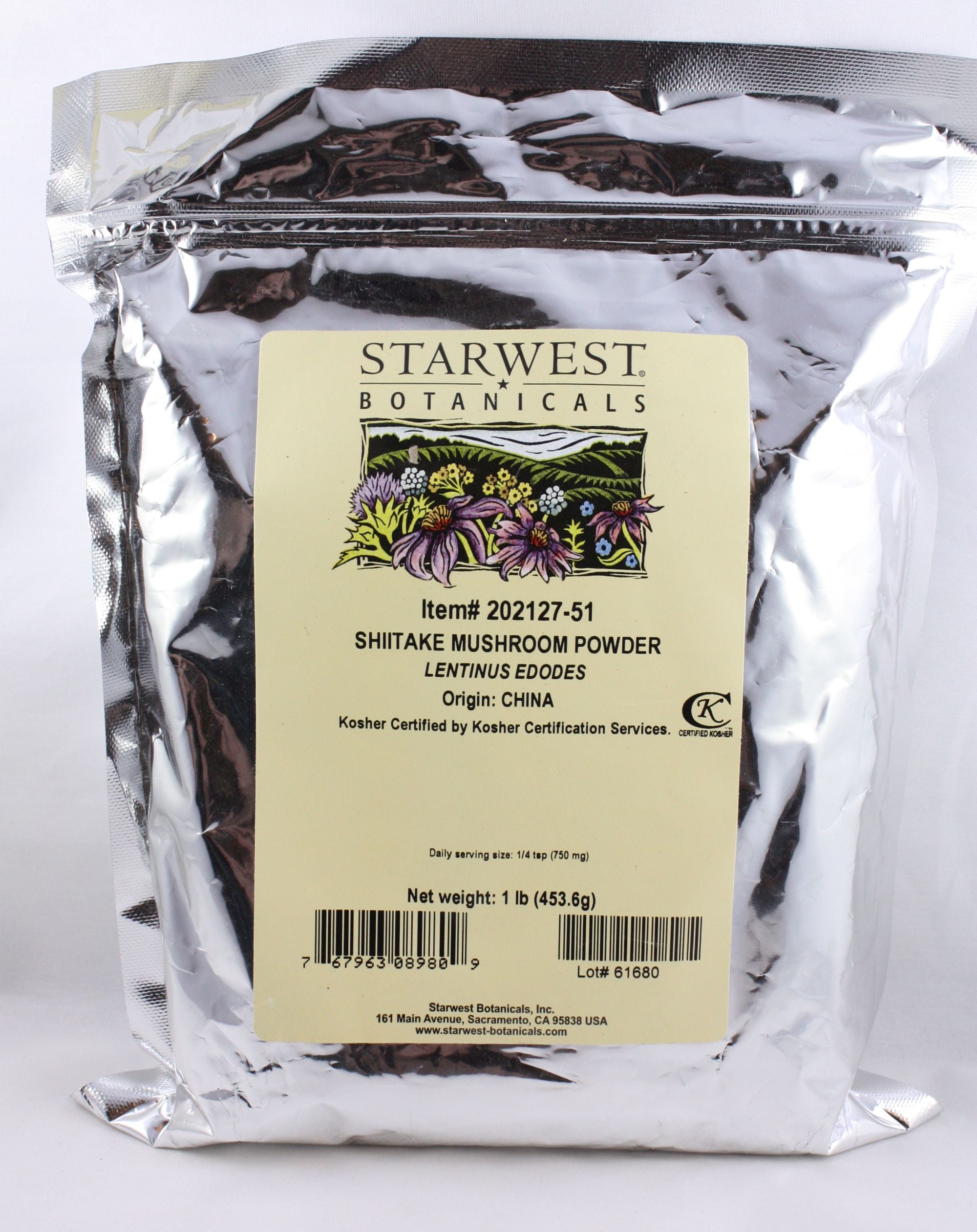 Shiitake Mushroom Powder, Xiang Gu, 1 lb, Starwest Botanicals, Bulk