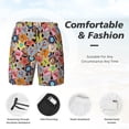 thumbnail image 3 of Yiaed Beach Life Print Mens Swim Trunks Bathing Suit Compression Liner Beach Swim Shorts Swimwear Quick Dry Zipper Pocket No-Chafing Board Short-X-Large, 3 of 6
