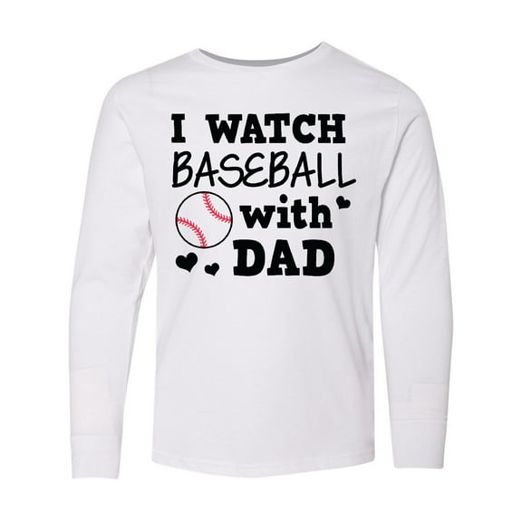 Inktastic I Watch Baseball with My Dad Long Sleeve Youth T-Shirt