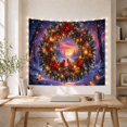 thumbnail image 5 of Cardinal Birds on Snowy Wreath in Sunset Forest, Whimsical Fantasy for Holiday Enthusiasts, Festive Wildlife Art Christmas Gift, Tapestry Wall Hanging for Bedroom and Living Room, 5 of 7