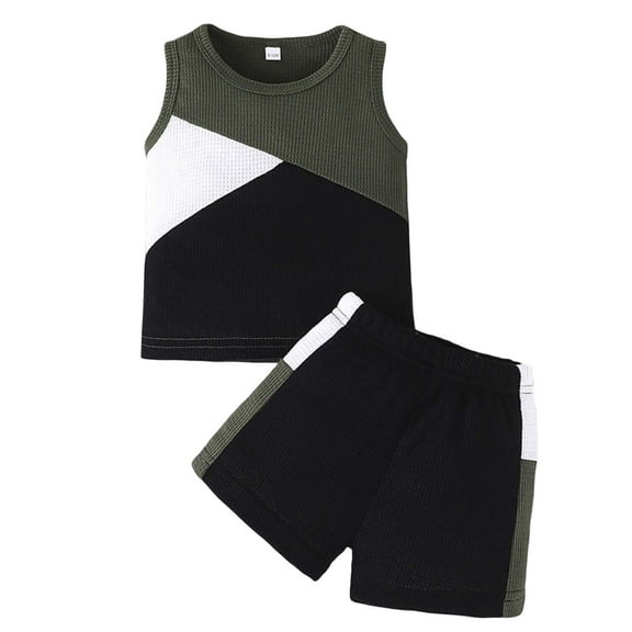 Jamsmile Toddler Boys Outfit Sets Short Sleeve Casual Sleeveless Tshirts Vest Short Pants 2 Piece Children Boys sports sets, 9-12 Monthss