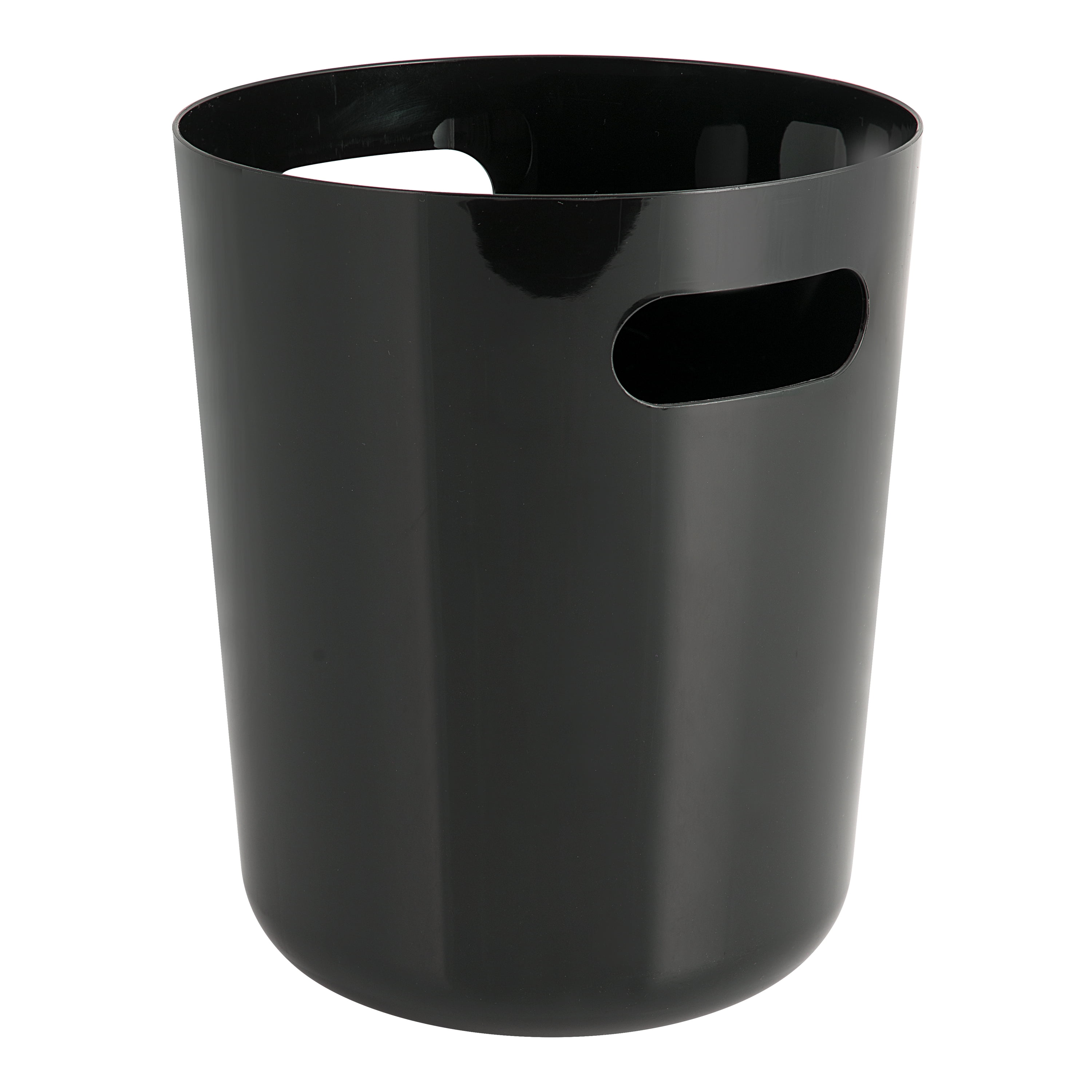 Mainstays Basic Plastic 1.45 Gallon Wastebasket in Rich Black for Bathroom, Bedroom or Office