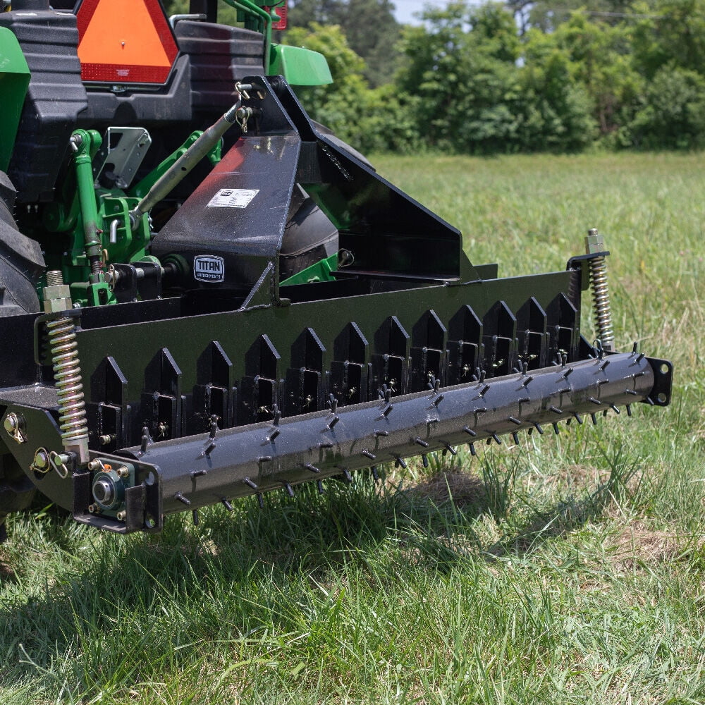 Titan Attachments 3 Point 72" Soil Pulverizer, Quick Hitch Category 1 and 2 Tractors, Drum Spike Seedbed Prep
