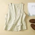 thumbnail image 2 of GEWSEY Womens Linen Vest Casual Sleeveless V-Neck Blazer Cardigans Lightweight Jacket Waistcoat (White, XXL), 2 of 4