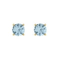 thumbnail image 3 of Clara Pucci 1.5Ct Natural Aquamarine Round Cut VVS1 Push Back Stud 14k Solid hypoallergenic Gold Designer Earrings For March, 3 of 7