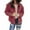 Burgundy-XXL, variant on Women's Casual Lapel Loose Button Down Long Sleeve Corduroy Jacket with Pockets