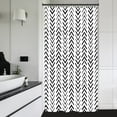 thumbnail image 3 of Boho Black White Stall Small Half Size Shower Curtain 36x72 Inch Geometric Chevron Herringbone Striped RV Single Narrow Tiny Walkin Dorm Decor Fabric Bathroom Set Polyester Waterproof, 3 of 6