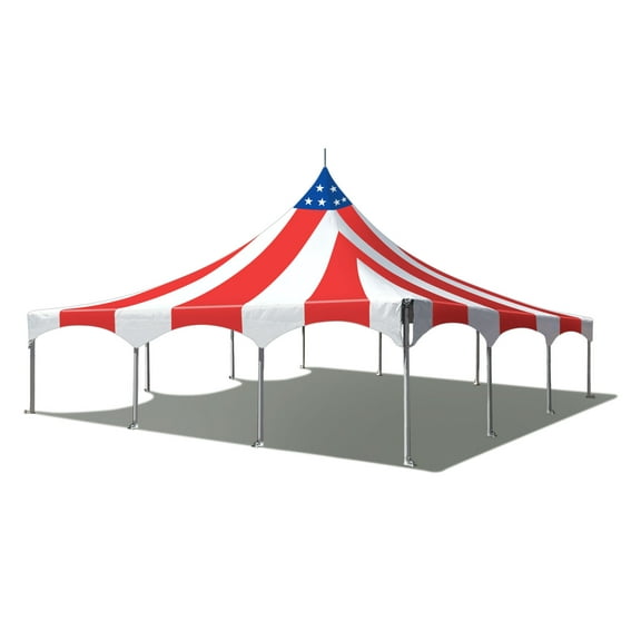 TentandTable High Peak Frame Outdoor Canopy Tent, Red White and Blue, 30 ft x 30 ft