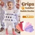 thumbnail image 2 of HYCLES 15 Pairs Toddler Socks, Kids Grip Socks for 6-12 Month 1-7 Years Non Slip Ankle Sock for Baby Boys Girls, 2 of 7