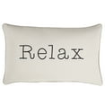 thumbnail image 4 of Sunbrella  Canvas EMbroidered "Relax" Indoor/Outdoor 13x20 Corded Lumbar Pillow (Single) Canvas Natural with Black Words, 4 of 5