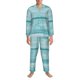 thumbnail image 3 of Fotbe Teal Turquoise Wood Pijama de Hombre con Estampado de Manga Larga, Conjunto de 2 Piezas, Ropa de Dormir Suave y Cómoda con Bolsillos-XX-Large, 3 of 7
