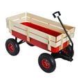thumbnail image 4 of Irene Inevent Outdoor Wagon All Terrain Pulling with Wood Railing Air Tires Children Kid Garden Wagon Red, 4 of 10