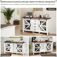 thumbnail image 6 of PPorfamilia 59" Farmhouse Buffet Cabinet with Storage and Sliding Barn Doors, White, 6 of 10
