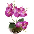 thumbnail image 1 of Artificial Butterfly Orchid Bonsai Fake Flower with Pot Home Room Table Decor Purple, 1 of 7