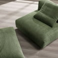 thumbnail image 3 of Solace Modular Corduroy Upholstered Armless Chair and Ottoman Set in Fern, 3 of 11