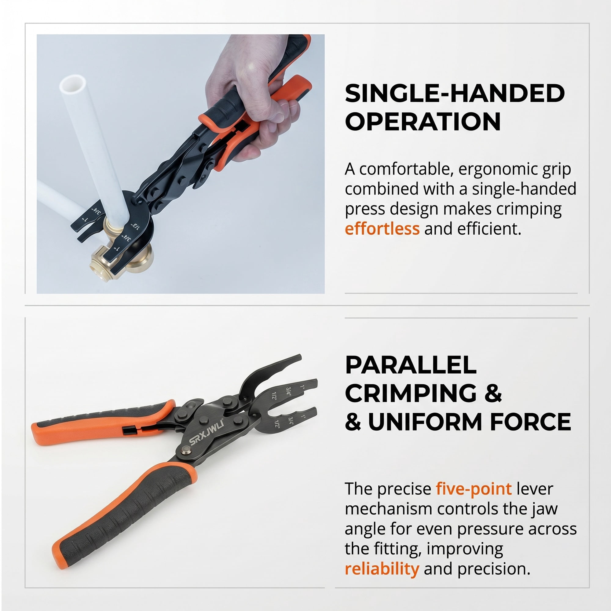 Pex Removal Tool Push in Clamp Pliers to Connect Removal Fit Tools Disconnect Pliers Tong Sized 1/2 3/4 1" Multi-sized Quick Release Remove Rubber Hose from Fitting Brass Pipe Cable