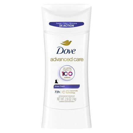 Dove Advanced Care Antiperspirant Deodorant Stick Sheer Fresh, 2.6 oz