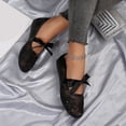 thumbnail image 4 of HomeDM Women's Mesh Ballet Flats Closed Toe Summer Slip On Casual Comfortable Mary Jane Dress Shoes, Black Size 7, 4 of 7