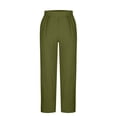 thumbnail image 5 of Inglocry Men's Casual Linen Cotton Pants Elastic Waist Summer Beach Trousers Lightweight Yoga Vacation Pants with Pockets Army Green XL, 5 of 5