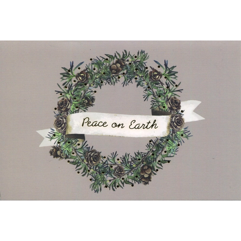 Religious Christmas Cards Peace On Earth With Wreath 18 Cards 