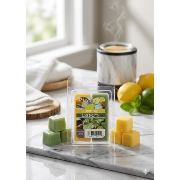 Hosley Scented Wax Melts, Lemon Fizz and Lime Mojito, 6-Pack, 2.5 oz