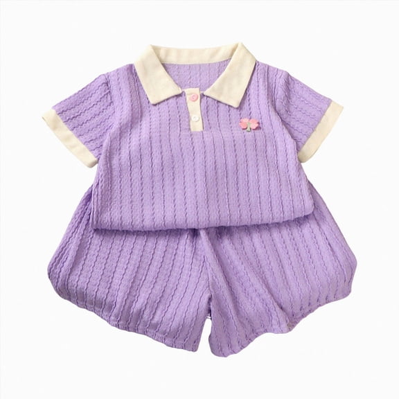 mgoYE Toddler Baby Girls Clothes 6 12 18 24 Months 2T 3T 4T 5T 6T Toddler Girls Summer Outfits Short Sleeve T-Shirts Shorts Clothing Set Size 18-24 Months