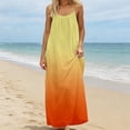 thumbnail image 2 of DHFJKG Summer Dress Women Sleeveless Gradient Backless Spaghetti Strap Flowy Boho Beach Maxi Dress Stylish Dresses, 2 of 5