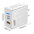 thumbnail image 3 of USB C Charger Block,1Pack 65W Muilt-Port USB C Wall Charger Fast Charging Power Adapter Wall Plug Multiport Type C Brick Chargers for Phones Tablets Android Headphones And Other Electronic Devices, 3 of 9