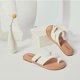 thumbnail image 5 of Sandalias Luoika para mujer, planas, anchas, blancas, tamaño 41 EU/26,7 cm, 5 of 8