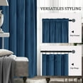 thumbnail image 5 of Hiasan Luxury Velvet Curtain with Tiebacks-Blackout Curtains for Bedroom/Living Room, Rod Pocket, Navy, 52" x 84", Set of 2, 5 of 12