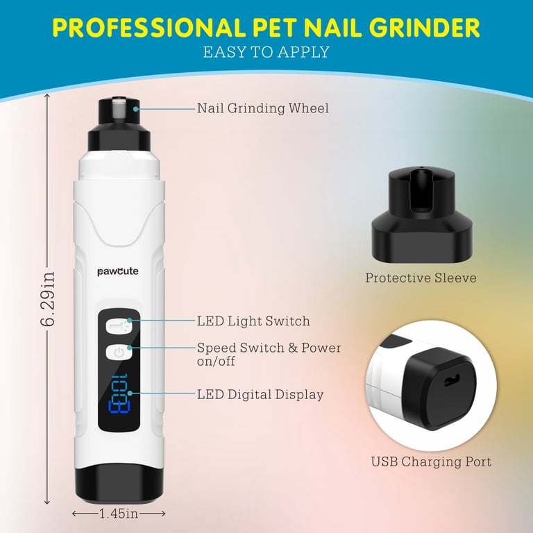 Professional 2-Speed Pet Grooming Tool Rechargeable USB Nail Clipper Electric Dog Nail Grinder With Led Lighting P 52414510 Professional 2-Speed Pet Grooming Tool Rechargeable USB Nail Clipper Electric Dog Nail Grinder With Led Lighting P 52414510
