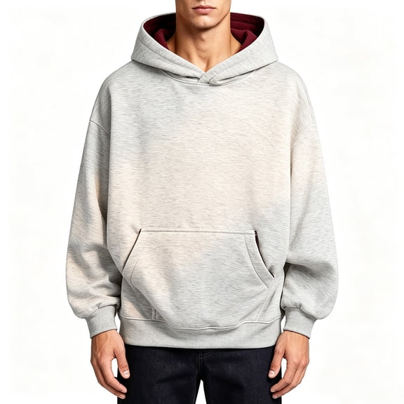 Chiccall Mens Hoodie Long Sleeve Colorblock Hooded Sweatshirts Outdoor Casual Athletic Loose Fit Sweatshirts with Pocket